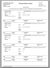 Sample Document History report Sample Document History report