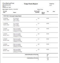 Sample Temporary Check report Sample Temporary Check report